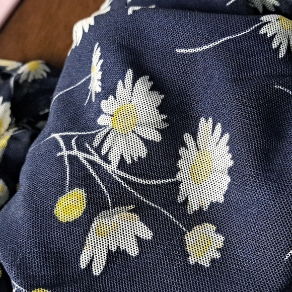 NWT FAUX WRAP FLORAL DRESS IN NAVY FLORAL - Picture 5 of 6